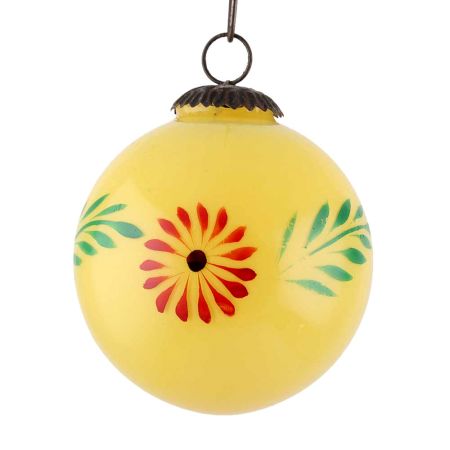 Set Of 3 piece Yellow Round Flower Christmas Hanging